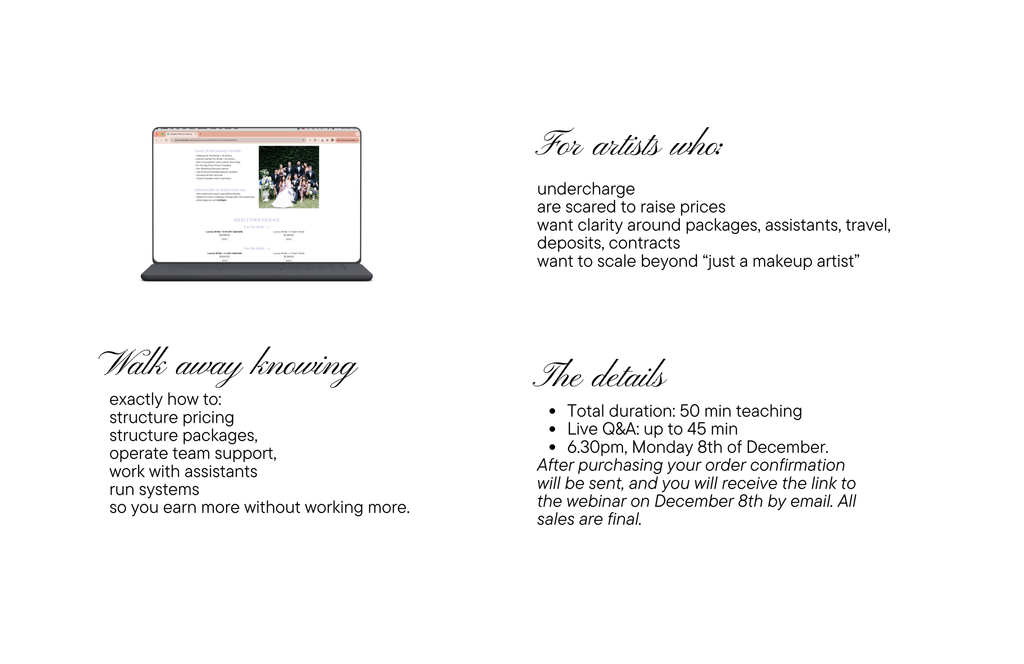 The Makeup Artist Pricing and Package Webinar